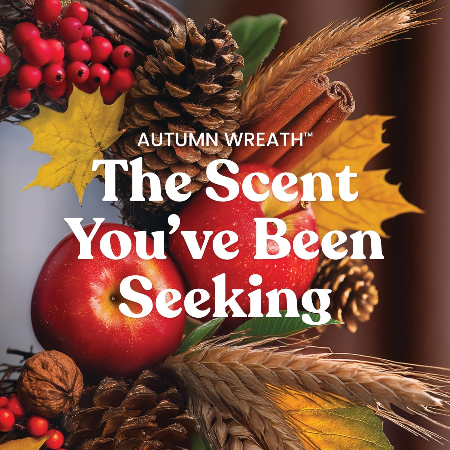 Yankee Candle Autumn Wreath, Thanksgiving Scented Candle, 22oz Large Jar with up to 150 Hour Burn Time, Giftable