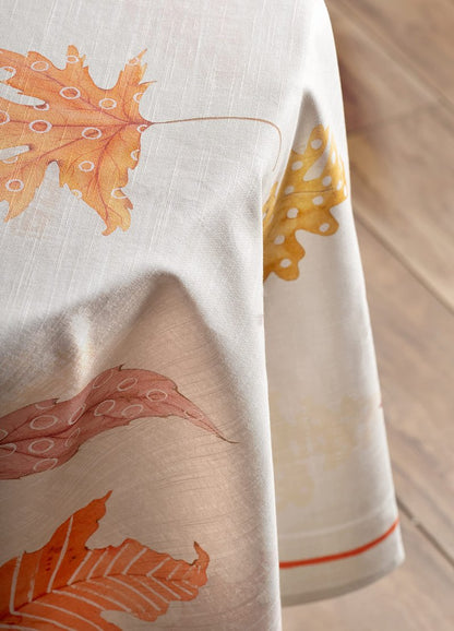 Maison d' Hermine Table Cloth Round Table 100% Cotton 63 Inches Fall Tablecloth Reusable Everyday Use for Thanksgiving Christmas Decorations Dining Farmhouse Party (Colours of Autumn)