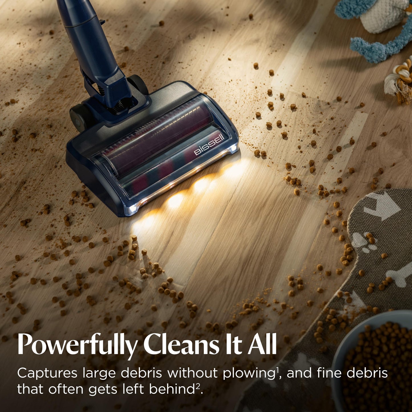 Bissell PowerClean DualBrush 280W Self-Standing Cordless Vacuum, DualBrush & AutoAdapt Tech, Self-Cleaning Brush Roll, Strong Suction, Removeable Battery, Upholstery Tool & Bright Headlights, 4196K