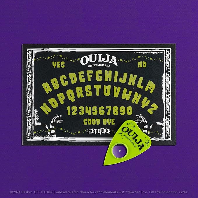 Ouija: Beetlejuice Inspired by Tim Burton’s Cult Classic Movie Collectible Classic Ouija Board Game with Green Planchette Officially Licensed Collectible and Merchandise 2-4 Players Ages 8+