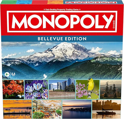 Monopoly Board Game – Bellevue WA Edition: 2-6 Players Family Board Games for Kids and Adults Board Games for Kids 8 and Up Great for Game Night