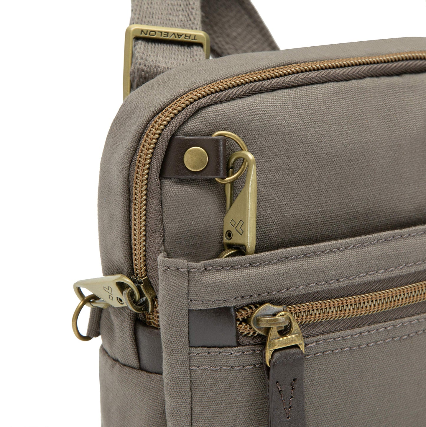 Travelon Unisex Adults Anti-theft Courier Small N/S Slim Tote, Stone Gray