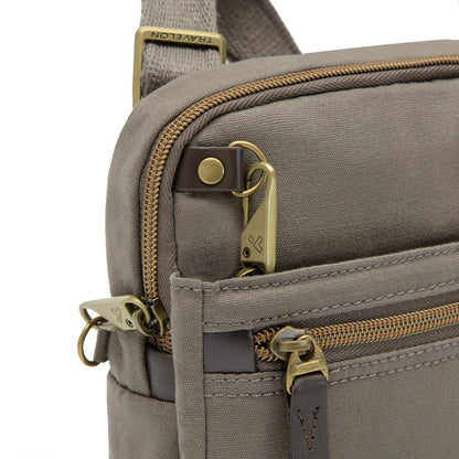 Travelon Unisex Adults Anti-theft Courier Small N/S Slim Tote, Stone Gray