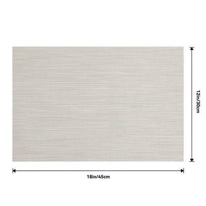 Leetaltree Beige Placemats Set of 24 - Heat Resistant Non-Slip Place mats for Dining Table, Washable Durable PVC Vinyl Woven Table Mats(Beige, 24)