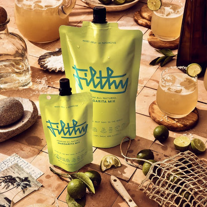 Filthy Margarita Mix, Premium Cocktail Mixer, All-Natural, Non-GMO, Vegan & Gluten-Free, Made with 100% Fresh Florida Lime Juice and Organic Agave Nectar from Jalisco Mexico, 32 Oz Pouch