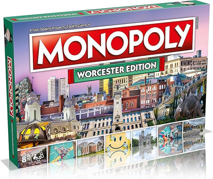 Monopoly Board Game Worcester Edition: 2-6 Players Family Board Games for Kids and Adults Board Games for Kids 8 and up for Kids and Adults Ideal for Game Night