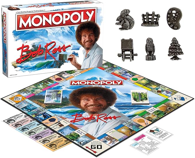Monopoly Bob Ross | Based on Bob Ross Show The Joy of Painting | Collectible Monopoly Game Featuring Bob Ross Artwork | Officially Licensed Monopoly