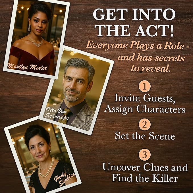 Murder Mystery Party A Taste for Wine &amp Murder – Murder Mystery Dinner Party Game for Adults – Interactive Crime Solving Role Play Game Night Kit with Invitations &amp Clues – Ages 16+