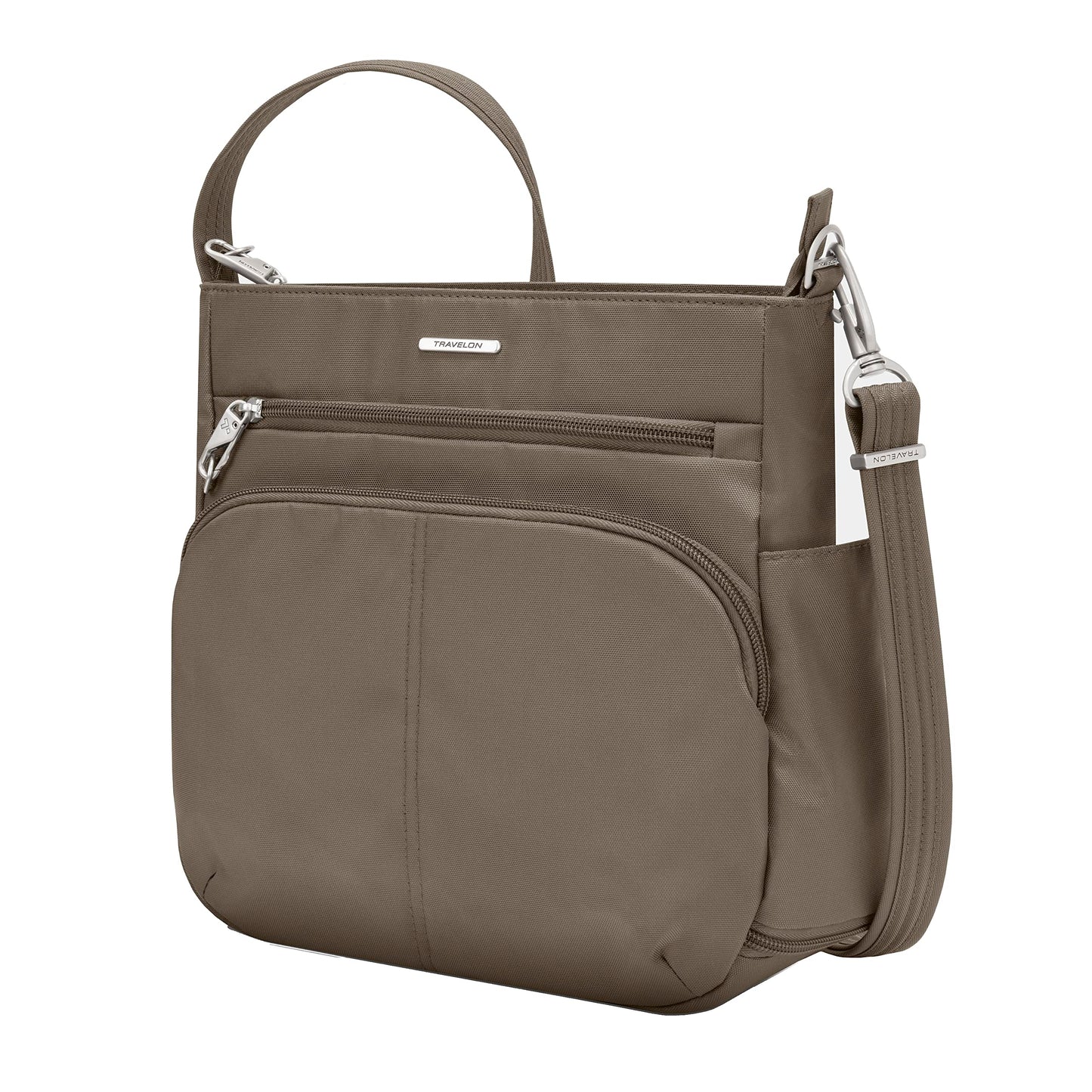 Travelon Anti-theft Classic N/S Crossbody Cross Body Bag, Brown, One Size, Travelon Anti-theft Classic N/S Crossbody