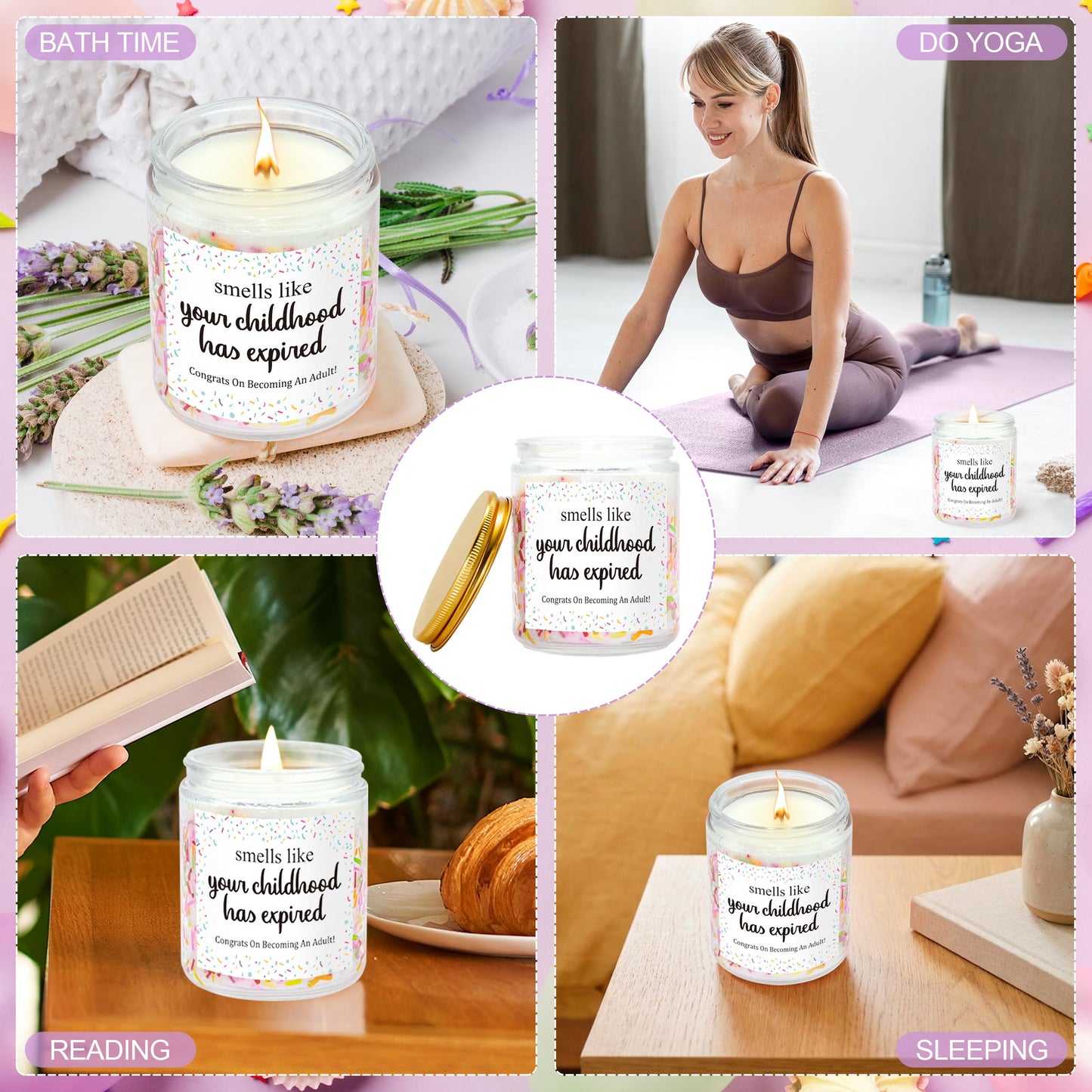 Dulkjio 18th Birthday Gifts for Girls, 18th Birthday Decorations Candles, Gifts for 18 Year Old Girls, 18 Year Old Birthdays Gift for Daughter, Sister, Niece, Natural Soy Wax Vanilla Candles 7oz