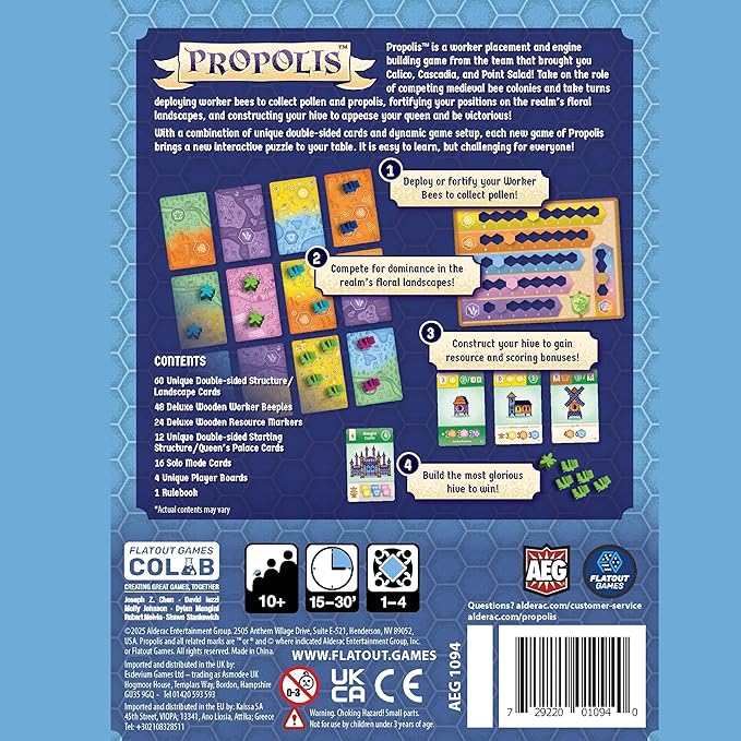 AEG &amp Flatout Games | Propolis - Big Engine Building Worker Placement Strategy Game in a Small Box | Deploy Bees Build Hives | Ages 10+ | 1-4 Players