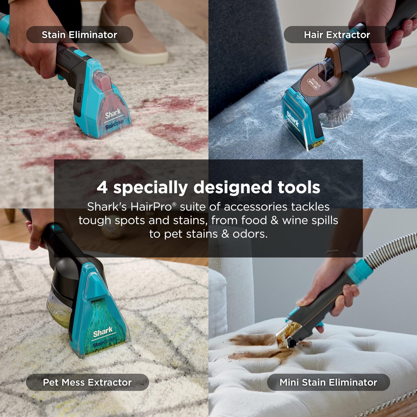 Shark CarpetXpert HairPro | Upright Carpet, Area Rug & Upholstery Cleaner | StainStriker Handheld Tough Stain Remover & Onboard Self Clean | Pet Hair Pickup & Odor Removal | 4 Tools | Copper | EX301