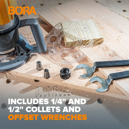BORA 3.25HP Soft-Start Variable Speed Fixed Base Router Motor 10,000-22,000 RPM - PM-6250