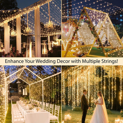 suddus Indoor String Lights with Remote, Warm White Christmas Lights Plug in with Timer, 33ft 100 LED Twinkle Fairy Lights for Bedroom Dorm Xmas Tree Wreath Wedding Garden Party Outdoor Decorations