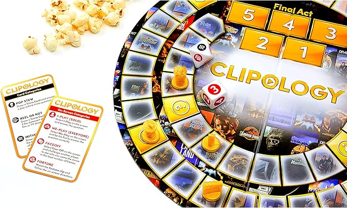 Clipology Game - The Premier Streaming Board Game Featuring Real Clips From The World's Best Movies &amp TV Shows | Movie Trivia Game