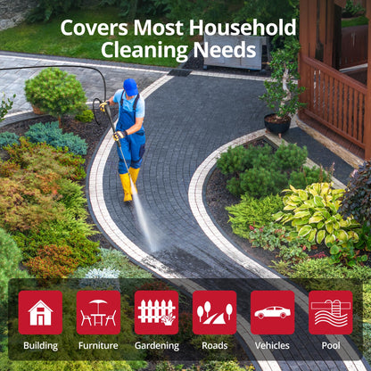 AMERISUN 3800 PSI Gas Pressure Washer 2.5 GPM with 212cc 4-Stroke OHV Engine, 5 Quick-Connect Nozzles & 10" Wheels, Heavy Duty Power Washer for Driveways, Cars, Patios, Decks & House Siding