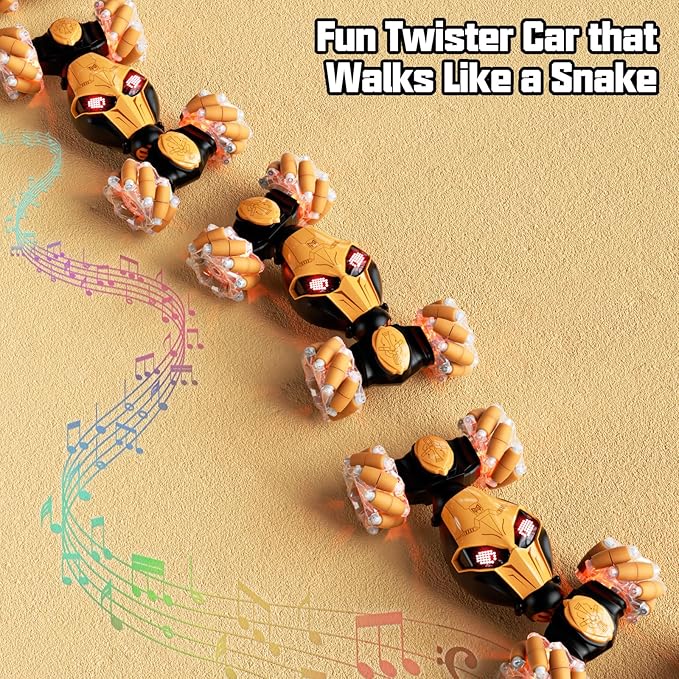 Gesture Sensing RC Car Hand Controlled Remote Control LED Car Toys for Kids 8-12 Years Old 2.4GHz 4WD Double Sided 360° Flips Off Road Vehicle Toys w/Lights&ampMusic Boys Grils Brithday Gift