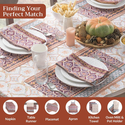 Maison d' Hermine Table Cloth Rectangle Table 100% Cotton 60 x 90 Inches Fall Tablecloth Reusable Everyday Use for Thanksgiving Christmas Decorations Dining Farmhouse Party (Fair Isle)