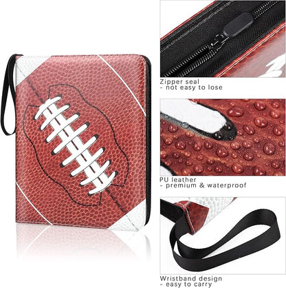 Elcoho 900 Pockets Football Card Binder for Trading Cards Holder with Sleeves Album Cards Holder Protectors with 3 D-Ring Album for Sports Football Card Collection Storage