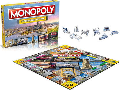 Monopoly Board Game Pittsburgh Edition: 2-6 Players Family Board Games for Kids and Adults Board Games for Kids 8 and up for Kids and Adults Ideal for Game Night