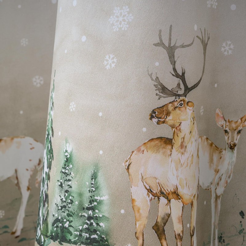 Maison d' Hermine Table Cloth Round Table 100% Cotton 69 Inches Fall Tablecloth Reusable Everyday Use for Thanksgiving Christmas Decorations Dining Farmhouse Party (Deer in The Woods)