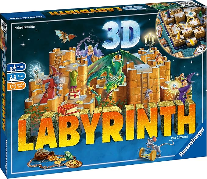 Ravensburger 3D Labyrinth Family Board Game for Kids &amp Adults Age 7 &amp Up - So Easy to Learn &amp Play with Great Replay Value Amazon Exclusive (26113)