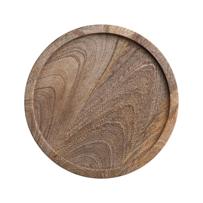 Creative Co-Op Glass Hurricane Candleholder with Mango Wood Base, Natural & Clear