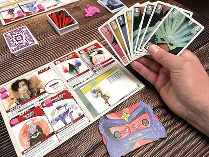 Stonemaier Games: Origin Story by Jamey Stegmaier &amp Pete Wessinger | A Trick-Taking Strategy Board Game About Creating Superheroes or Supervillains for Adults and Family | 1-5 Players 45 Mins