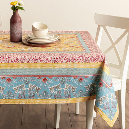 Maison d' Hermine Table Cloth Rectangle Table 100% Cotton 60 x 90 Inches Tablecloth Reusable Decorative for Dining Kitchen Room Farmhouse Home Gifts for Mothers Day Spring Summer - Marquise