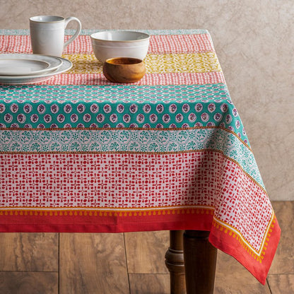 Maison d' Hermine Table Cloth Rectangle Table 100% Cotton 70 x 120 Inches Tablecloth Reusable Decorative for Dining Kitchen Room Farmhouse Home Gifts for Mothers Day Spring Summer - Provence