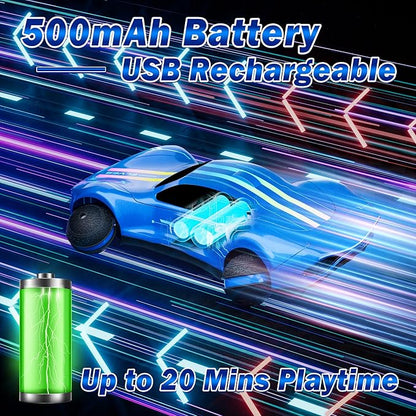 Remote Control Car for Kids RC Stunt Car with Drift Wheels 360° Spins &amp Flips 2.4GHz Rechargeable Toy Car with LED Lights Indoor Outdoor Gift for Boys Girls Ages 6-12