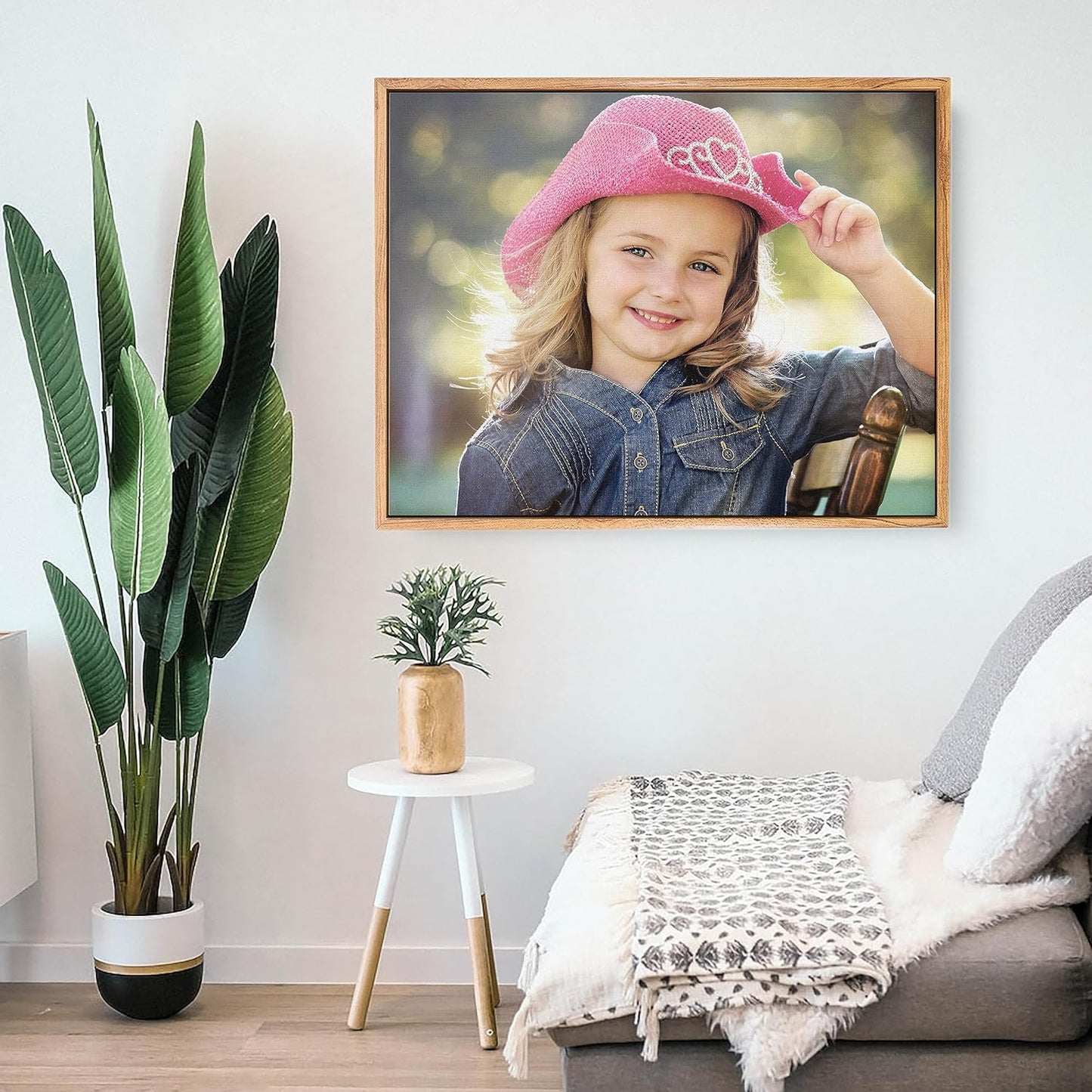 P&L ART. Personalized Custom Canvas Prints: Photo On Canvas Transform Your Photos into Stunning Framed Wall Art Digitally Printed Photo To Canvas Ideal for Home Decor Gifts Keepsakes Beige 16X24