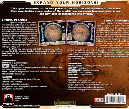 Terraforming Mars Utopia &amp Cimmeria - Double-Sided Game Board with New Maps and Awards - for Ages 12+ and 1 to 5 Players
