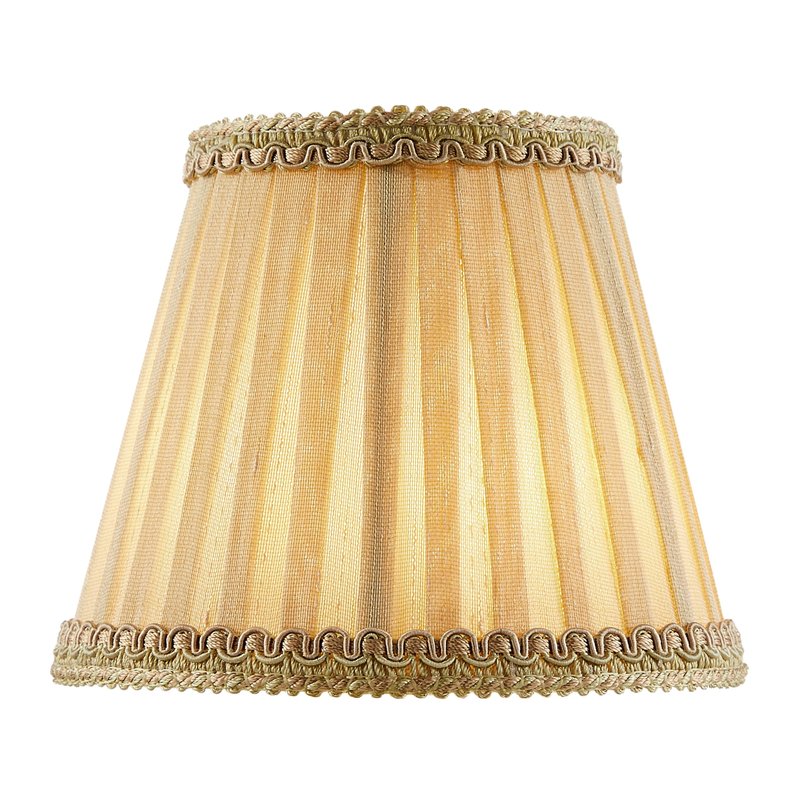 Aspen Creative 33002 Small Pleated Empire Shape Chandelier Clip-On Lamp Shade, Gold, 3" Top x 5" Bottom x 4" Slant