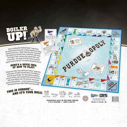 Late for The Sky Purdue University Purdueopoly Board Game Opoly-Style Campus Edition for 2-6 Players Family Game Night Alumni Collectible with Tokens and Landmark Properties