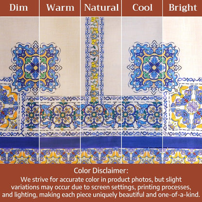 Maison d' Hermine Premium Table Cloth Rectangle Table 100% Combed Cotton 140 x 70 Inches Tablecloth Reusable Decorative for Dining Room, Farmhouse, Home, Party, Festive & Wedding - Sciacca