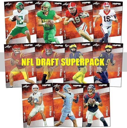 2024 Draft Superpack - Top Pick Rookie Cards - Caleb Williams Drake Maye Bo Nix Brock Bowers J.J. McCarthy &amp More - 11 cards plus bonuses - All Certified Mint+