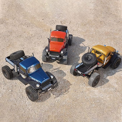 BEEZRC RocHobby 1/10 Scale Atlas RC Truck 4WD 2.4GHz RC Crawler RS RC Offroad Car Hobby Grade RC Remote Control car with Vehicle Transmitter for Adults(Blue)