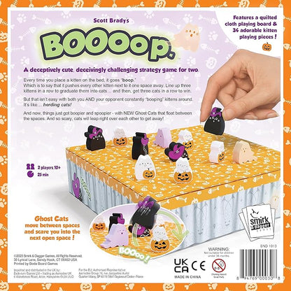 BOOoop by Smirk &amp Dagger: Adorable 2 Player Strategy Board Game with 34 Cat and Kitten Pieces Halloween Edition with New Ghost Cats A Great Gift for Couples Family Adults and Kids Ages 10 and
