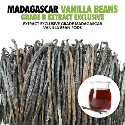 55 Organic Madagascar Vanilla Extract Exclusive Grade B Beans| 4" - 5" by FITNCLEAN VANILLA| Certified USDA Organic. Bulk Dry Whole Bourbon NON-GMO Pods