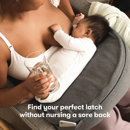 Frida Mom Nursing Pillow, Adjustable Breastfeeding Pillow for Mom & Baby Comfort with Back Support, Customizable Wrap Around Waist Strap, and Pockets for Heat Relief