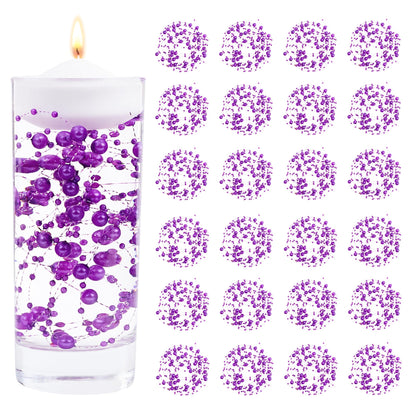 YATOJUZI 30 PCS Artificial Pearl String Purple Vase Filler Floating Pearls for Vases Centerpieces Faux Pearl Beads String Decorations Wedding Holiday Party Decor