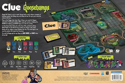 CLUE: Goosebumps Classic Board Game Inspired R.L. Stine’s Goosebumps Novels Thwart Slappy's Sinister Plan with Friends and Family of All Ages Officially Licensed Scholastic Merchandise