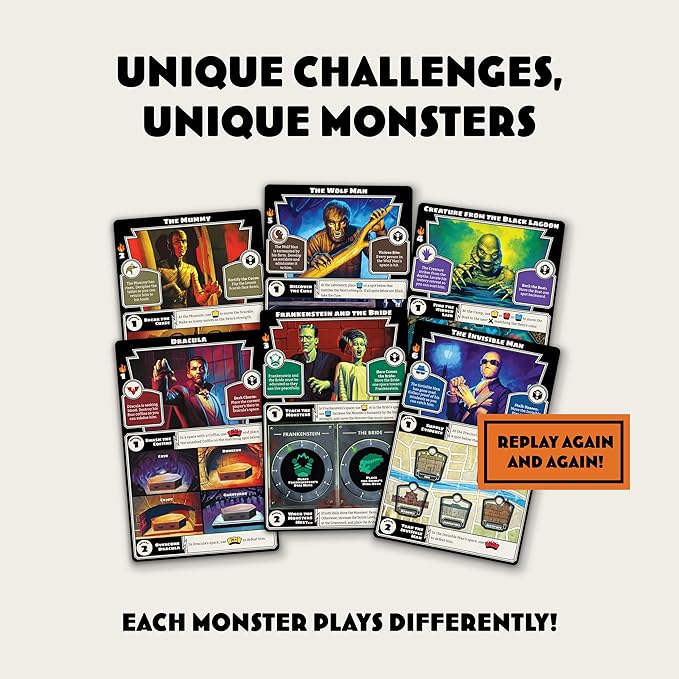 Ravensburger Horrified Games - Universal Monsters - Strategy Board Game - Boost Critical Thinking &amp Teamwork - Cooperative Gameplay - Unique Monster Challenges - 1 to 5 Players - Adults &amp Kids