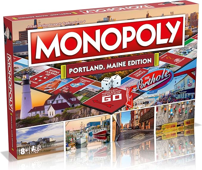 Monopoly Board Game Portland ME Edition: 2-6 Players Family Board Games for Kids and Adults Board Games for Kids 8 and up for Kids and Adults Ideal for Game Night