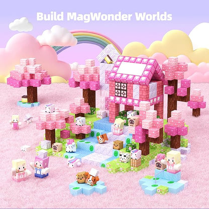GobiDex 200PCS Magnetic Blocks Kid Building Toys for 3+ Years Old Girls Upgraded STEM Sensory Gifts for Princess Kids Magnets Game for Toddler