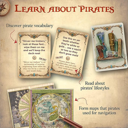 Word Treasures – Pirate Toys and Scavenger Hunt Games for Kids | Ages 4-8+ 1-4 players | Use for Sight Word Games a Treasure Hunt Memory Games or Puzzles for Kids Ages 4-8 | A Replayable Adventure!