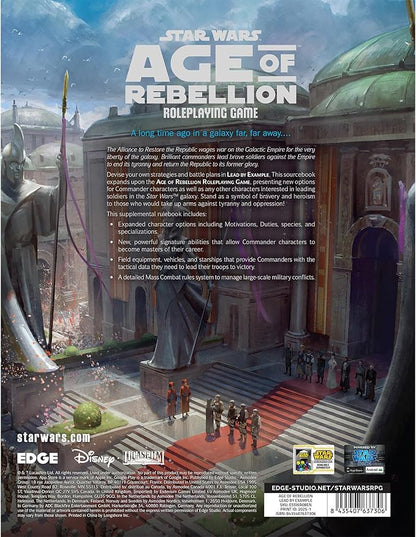 Asmodee Star Wars: Age of Rebellion Roleplaying Game Lead by Example SOURCEBOOK - New Specializations Species &amp Mass Combat Rules RPG for Teens &amp Adults Ages 14+ 3-5 Players
