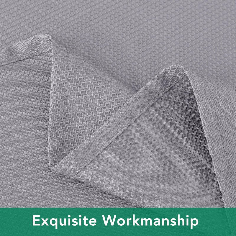 Biscaynebay Textured Fabric Round Tablecloths 70", Silver Grey Water Resistant Table Cloth Circle Folding Table Covers for Dining, Kitchen, Wedding, Parties etc Machine Washable