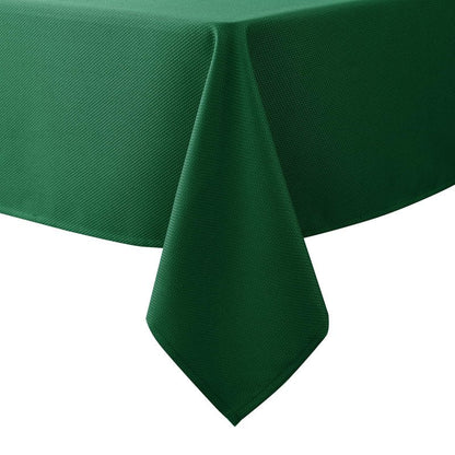 Biscaynebay Textured Fabric Christmas Rectangle Table Cloth 90x132 Inch, Hunter Green Water Resistant Tablecloths for Dining, Kitchen, Wedding and Parties etc. Machine Washable